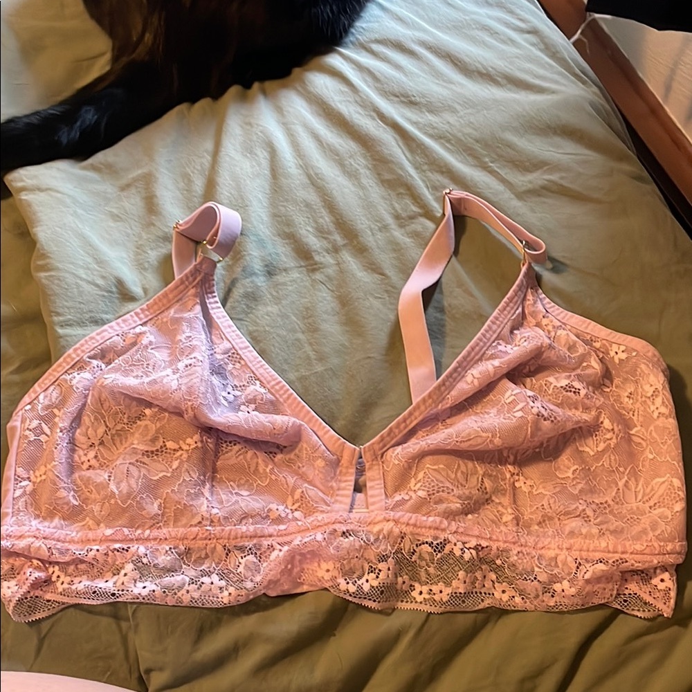 Auden Pink Lace Plunge Bra